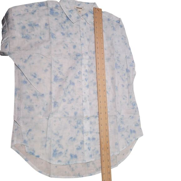 GoodThreads Women Washed Cotton Short-Sleeve Shirt Watercolor Print Size Large - Picture 12 of 15